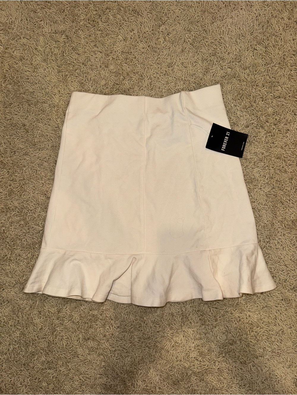 Forever 21 Light Ivory Ruffle-Hem Mini Skirt